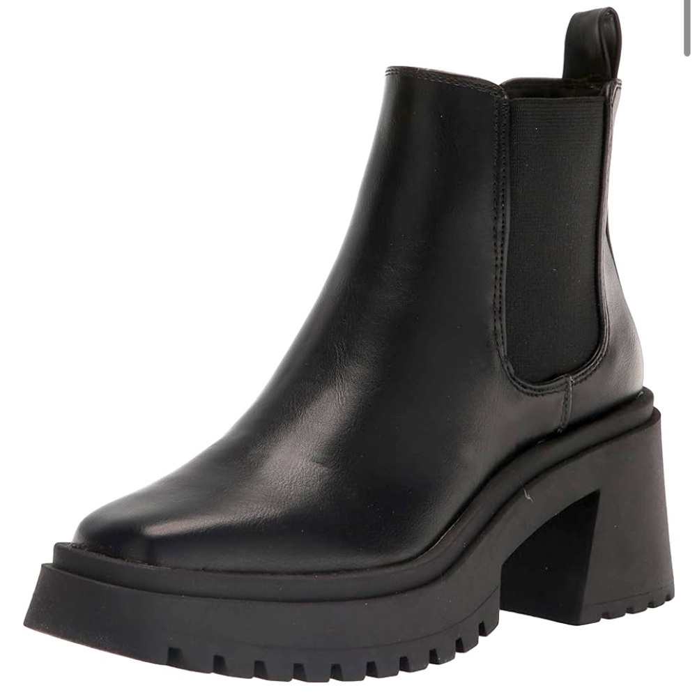New Madden Girl Women’s Triumph Fashion Boot Black Ruboff 7.5